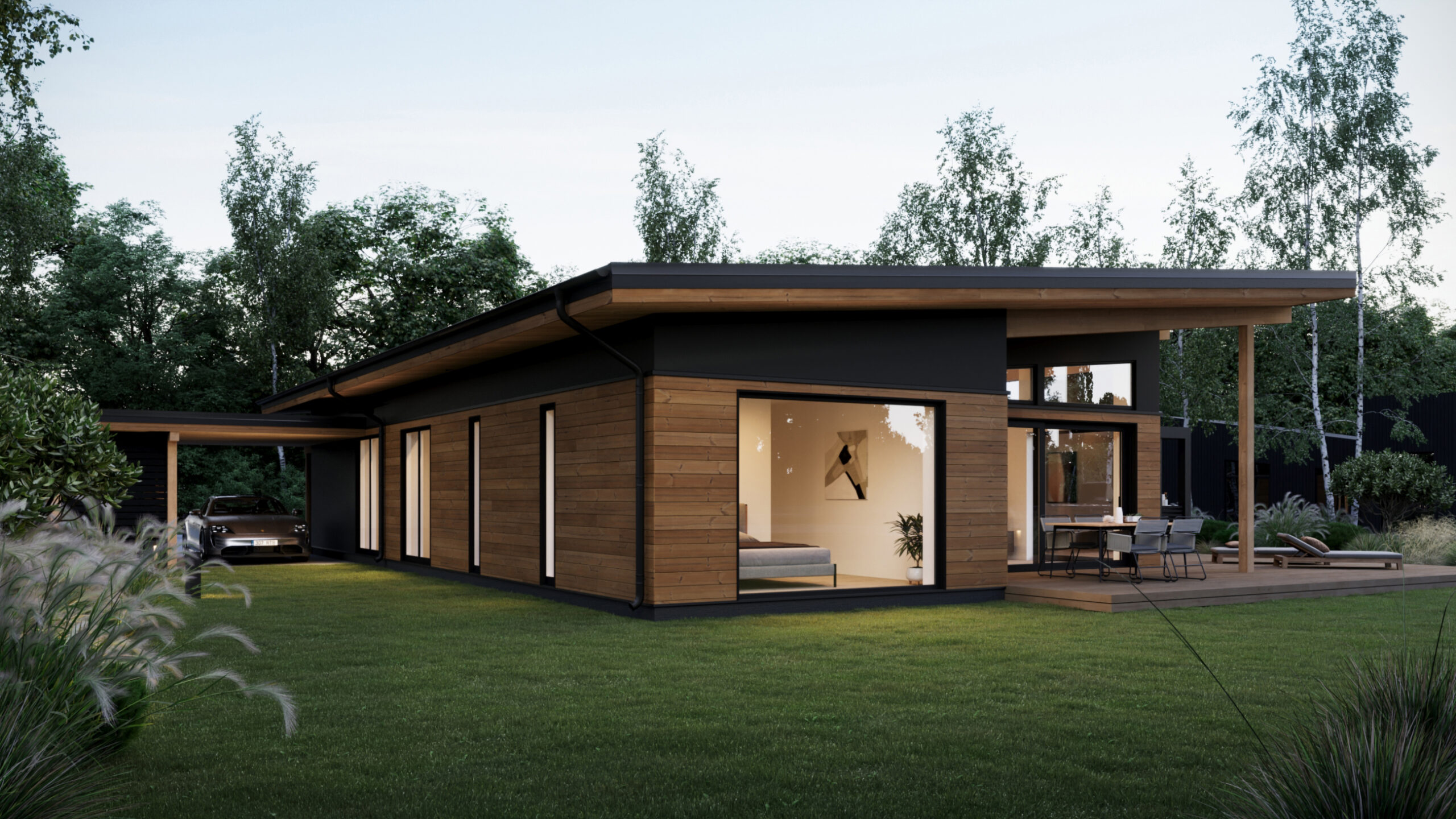 Nord Homes näidismaja Jõelähtme golfikeskuses Eesti esimese elamumessi raames 2024 (illustratsioon)